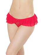 Crotchless panties, stretch lace, ruffles
